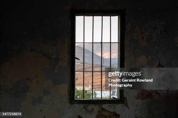 views through the window, israel - prison palestine ストックフォトと画像