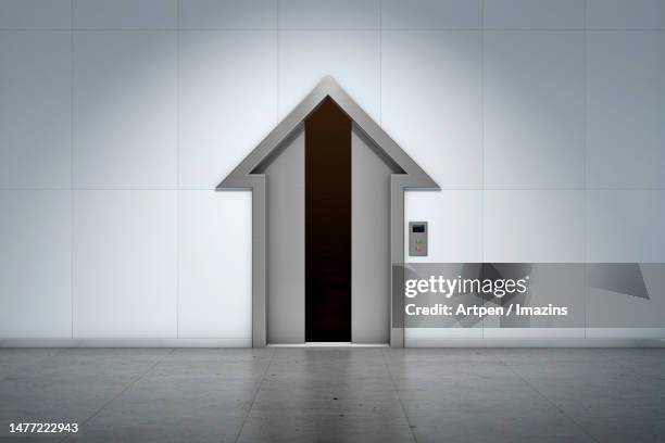 3d, cg, compositing, object, illustration, background - empty elevator stock illustrations