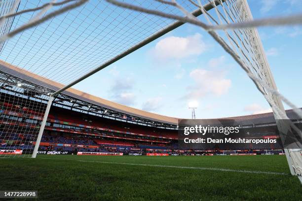 General view inside the stadium prior to the UEFA EURO 2024 qualifying round group B match between Netherlands and Gibraltar at De Kuip on March 27,...