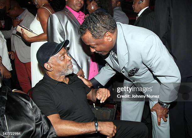 Frankie Beverly and Donnie Simpson attend the 2012 BET Awards at The Shrine Auditorium on July 1, 2012 in Los Angeles, California.