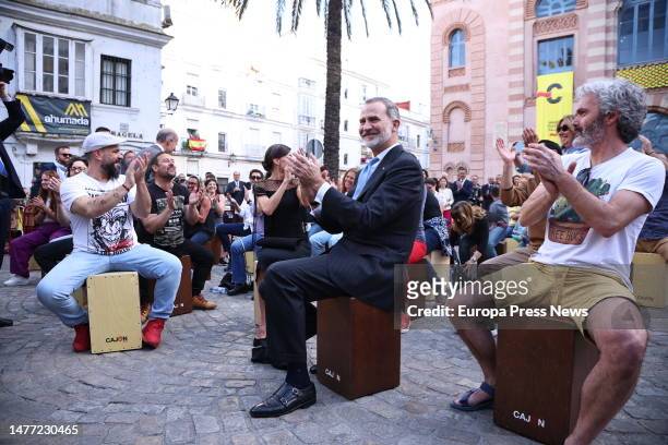 The King Felipe VI and Queen Letizia of Spain, during the opening ceremony of the IX International Congress of the Spanish Language on March 27, 2023...