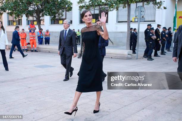 Queen Letizia of Spain attends 'Tiempo de Luz' concert at the Falla Theater on March 27, 2023 in Cadiz, Spain.