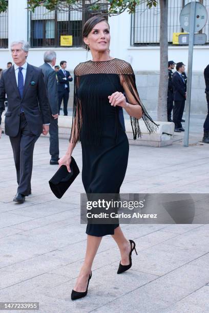 Queen Letizia of Spain attends 'Tiempo de Luz' concert at the Falla Theater on March 27, 2023 in Cadiz, Spain.