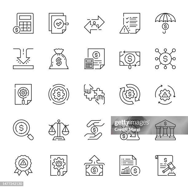 line icon set of financial management - baseline stock illustrations