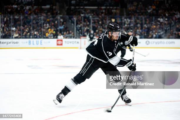 Matt Roy of the Los Angeles Kings in the second period at Crypto.com Arena on March 26, 2023 in Los Angeles, California.