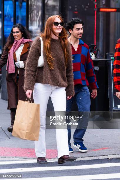 Sophie Turner and Joe Jonas are seen in the West Village on March 27, 2023 in New York City.