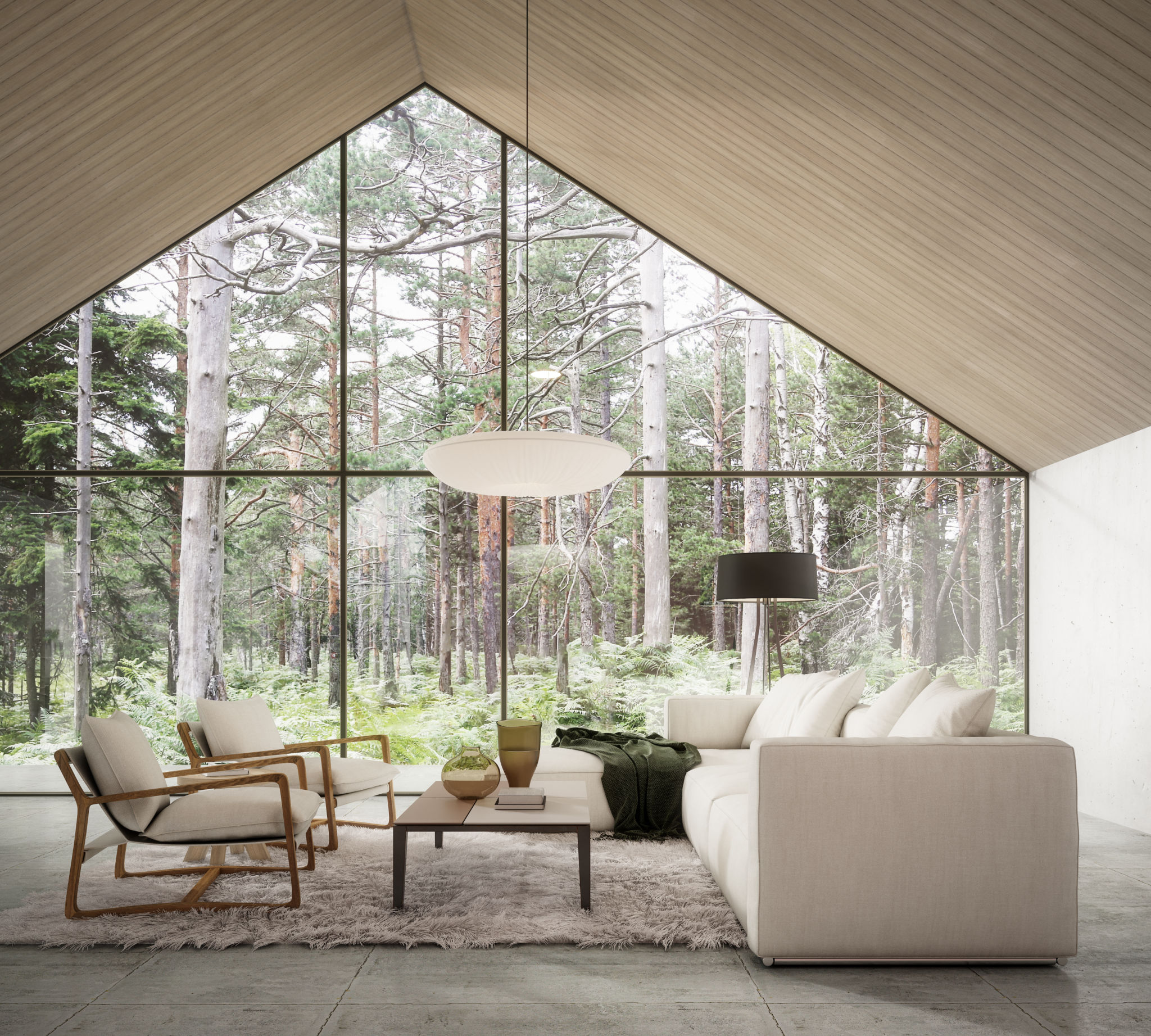 minimalist cabin interior
