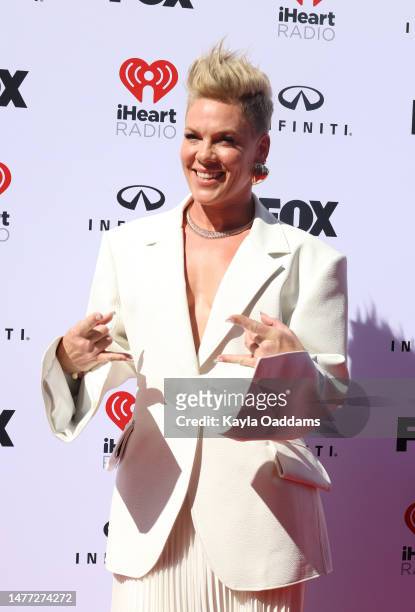 Attends the 2023 iHeartRadio Music Awards at Dolby Theatre on March 27, 2023 in Hollywood, California.