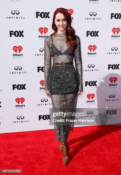 Em Beihold attends the 2023 iHeartRadio Music Awards at Dolby Theatre on March 27, 2023 in Hollywood, California.