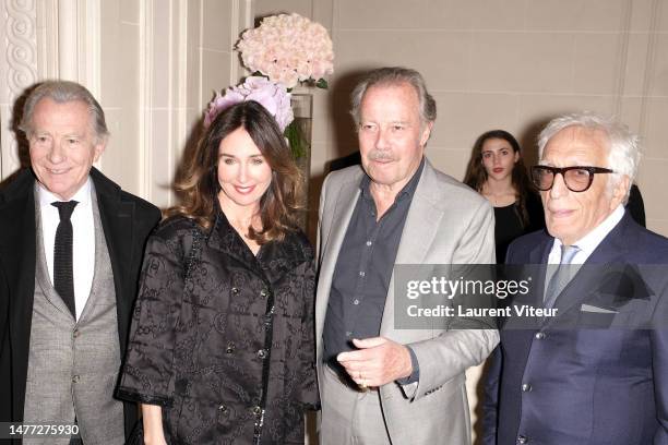 William Leymergie, Elsa Zylberstein, Michel Leeb and Gerard Darmon attend the "Stethos D'Or 2023" Gala at Hotel Georges V on March 27, 2023 in Paris,...