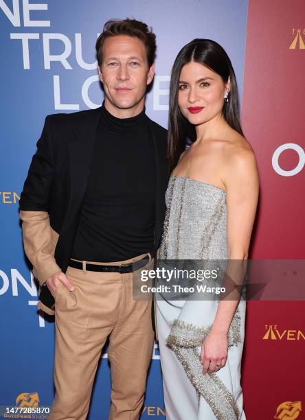 Luke Bracey and Phillipa Soo attend the "One True Loves" New York Premiere at Whitby Hotel Theater on March 27, 2023 in New York City.