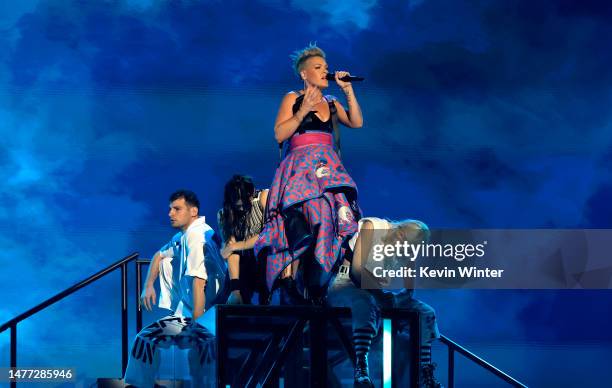 Performs onstage during the 2023 iHeartRadio Music Awards at Dolby Theatre in Los Angeles, California on March 27, 2023. Broadcasted live on FOX.