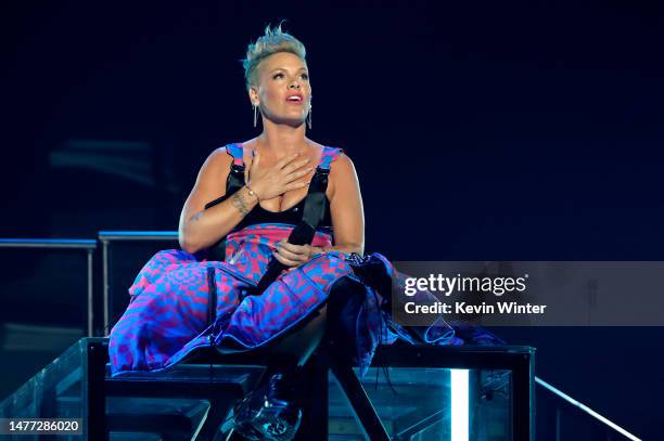 Performs onstage during the 2023 iHeartRadio Music Awards at Dolby Theatre in Los Angeles, California on March 27, 2023. Broadcasted live on FOX.