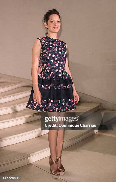 Marion Cotillard attends the Christian Dior Haute-Couture Show as part of Paris Fashion Week Fall / Winter 2013 on July 2, 2012 in Paris, France.