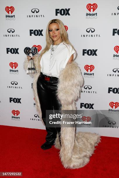 Doja Cat attends the 2023 iHeartRadio Music Awards at Dolby Theatre on March 27, 2023 in Hollywood, California.