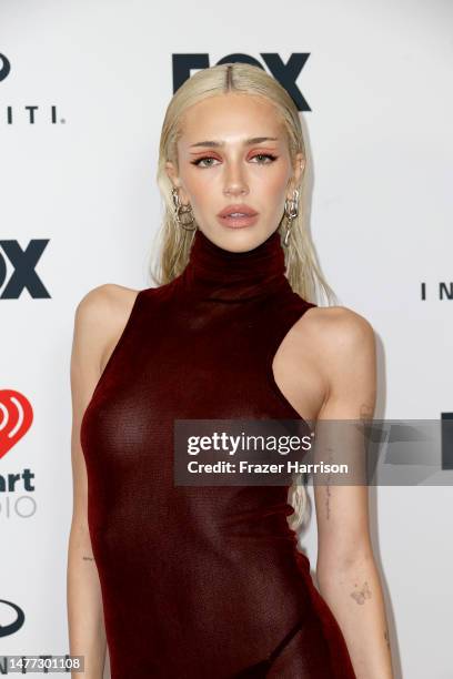 Delilah Belle Hamlin poses in the press room during the 2023 iHeartRadio Music Awards at Dolby Theatre on March 27, 2023 in Hollywood, California.