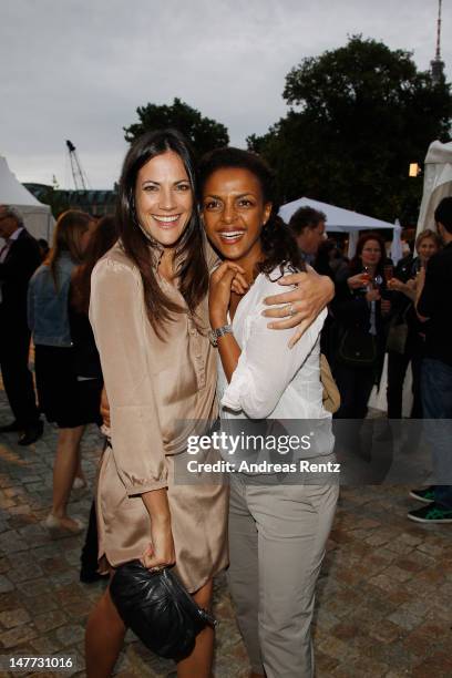 Bettina Zimmermann and Dennenesch Zoude attend the ZDF summer reception on July 2, 2012 in Berlin, Germany.