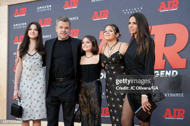 Matt Damon and Luciana Damon attend Amazon Studios' World Premiere Of "AIR" at Regency Village Theatre on March 27, 2023 in Los Angeles, California.