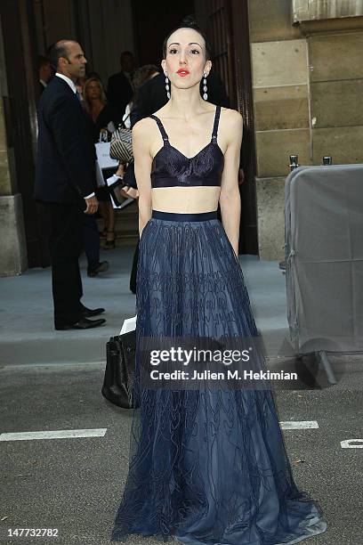 Michelle Harper attends the Christian Dior Haute-Couture Show as part of Paris Fashion Week Fall / Winter 2013 on July 2, 2012 in Paris, France.