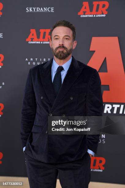 Ben Affleck attends Amazon Studios' World Premiere Of "AIR" at Regency Village Theatre on March 27, 2023 in Los Angeles, California.