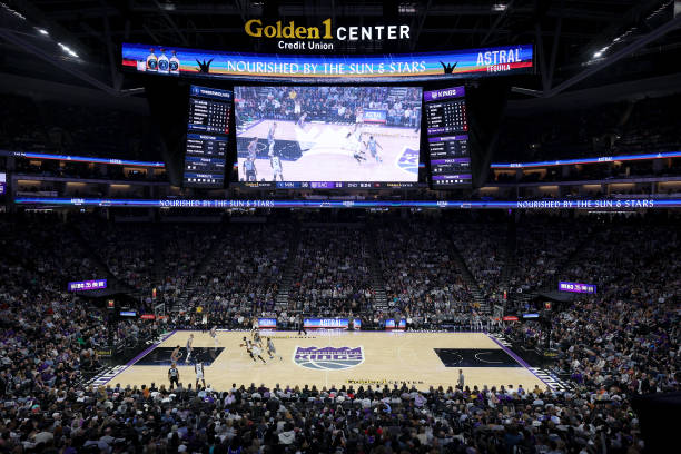 General view of the Sacramento Kings playing against the Minnesota Timberwolves in the first half at Golden 1 Center on March 27, 2023 in Sacramento,...