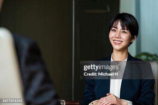 Executive interview in corporate conference room Executive interview in corporate conference room