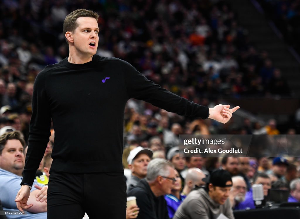 Utah Jazz head coach Will Hardy in action during the first half of a ...
