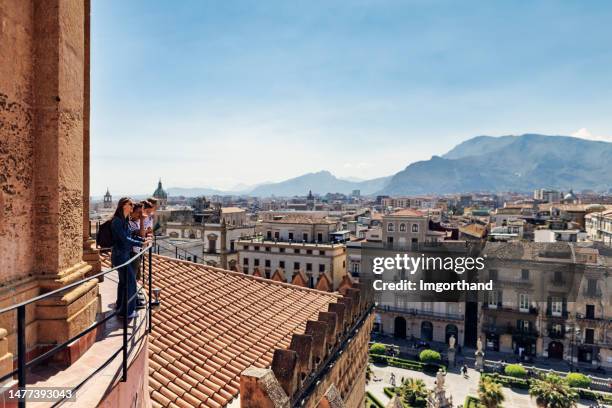 family sightseeing palermo, sicily, italy - palermo stock pictures, royalty-free photos & images