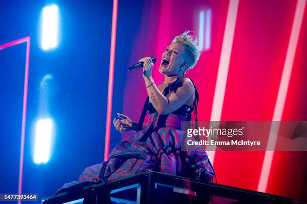 Performs onstage at the 2023 iHeartRadio Music Awards at Dolby Theatre in Los Angeles, California on March 27, 2023. Broadcasted live on FOX.