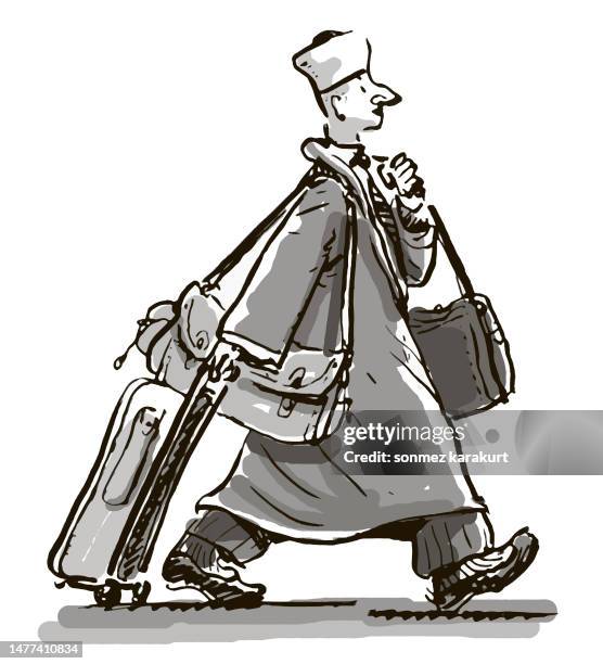 imam - rolling suitcase stock illustrations