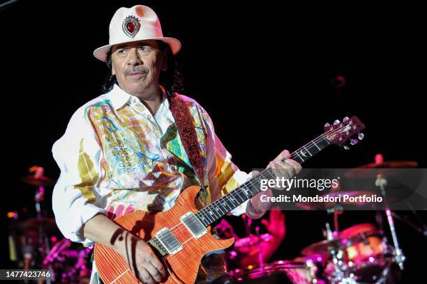 Mexican guitarist and composer Carlos Santana performing live at Centrale del Tennis. Rome , July 27th, 2013