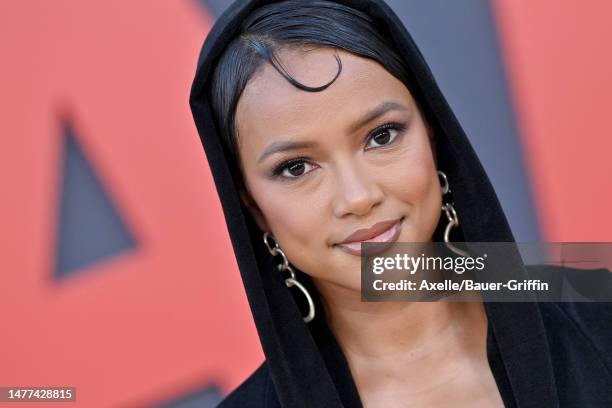 Karrueche Tran attends the Amazon Studios' World Premiere of "AIR" at Regency Village Theatre on March 27, 2023 in Los Angeles, California.