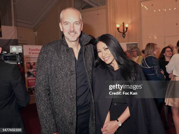 Anggun and her husband Olivier Maury attend "Soiree Du Coeur De Mecenat Chirurgie Cardiaque" at Salle Gaveau on March 27, 2023 In Paris, France.