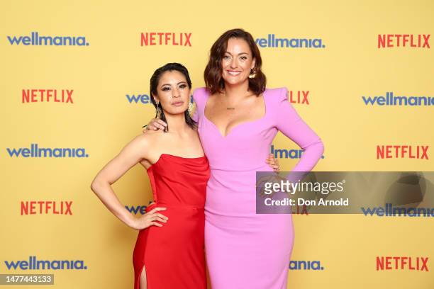 Fong and Celeste Barber attend a special screening of Netflix's new series WELLMANIA at Event Cinemas Bondi Junction on March 28, 2023 in Sydney,...