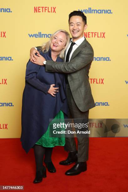 Brigid Delaney and Benjamin Law attend a special screening of Netflix's new series WELLMANIA at Event Cinemas Bondi Junction on March 28, 2023 in...