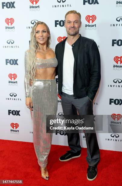 Sharna Burgess and Brian Austin Green attend the 2023 iHeartRadio Music Awards at Dolby Theatre on March 27, 2023 in Hollywood, California.