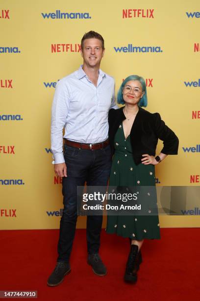 Greg Woods and Que Minh Luu attend a special screening of Netflix's new series WELLMANIA at Event Cinemas Bondi Junction on March 28, 2023 in Sydney,...