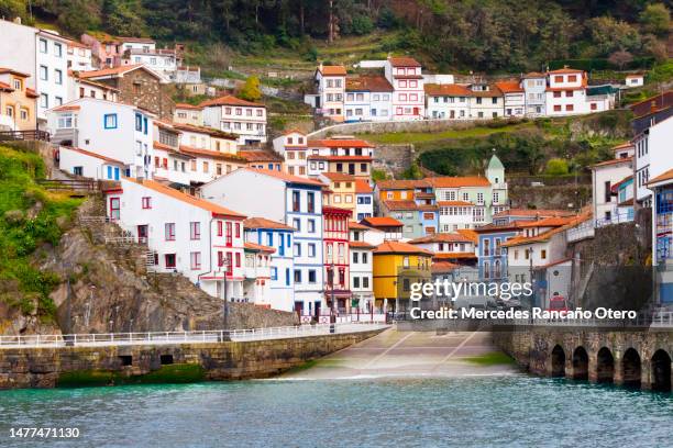 cudillero, fishing village in asturias, spain. - principado de asturias bildbanksfoton och bilder