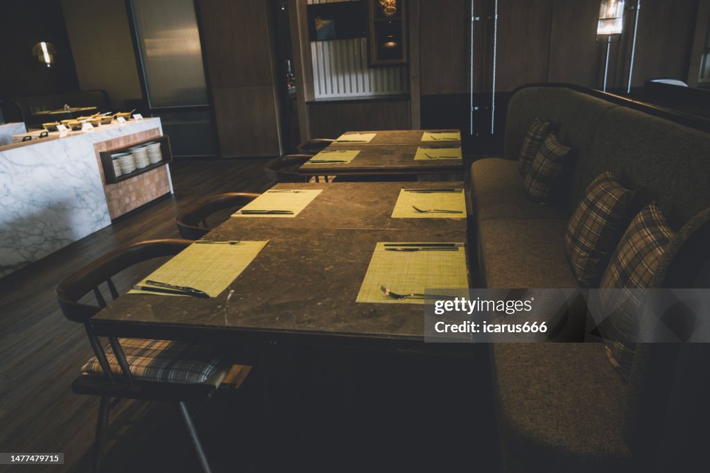 An Empty Dining Tabledining Table A At Home High-Res Stock Photo ...