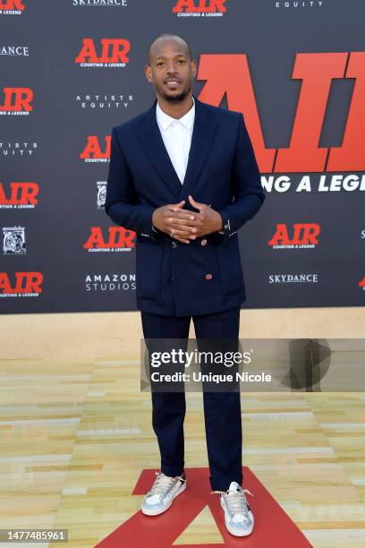 Marlon Wayans attends the Amazon Studios' World Premiere Of "AIR" - Arrivals at Regency Village Theatre on March 27, 2023 in Los Angeles, California.