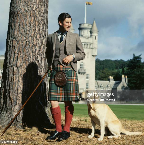 Prince Charles on the grounds of Balmoral Castle on his 30th birthday, 14th November 1978.