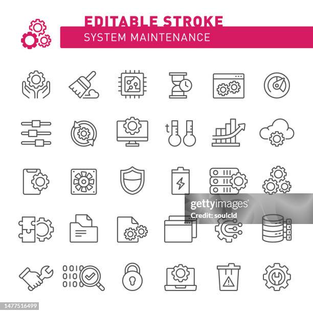 system-wartung symbole - betriebssystem stock-grafiken, -clipart, -cartoons und -symbole
