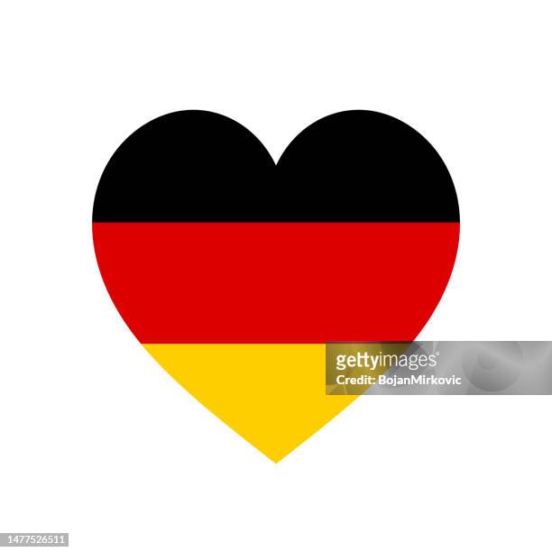 deutschlandflagge herzform. vektor - german flag wallpaper stock-grafiken, -clipart, -cartoons und -symbole