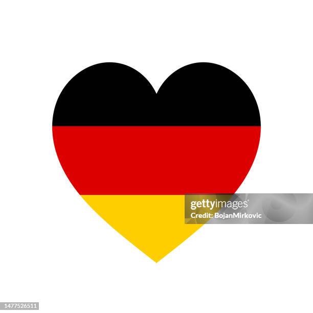 germany flag heart shape. vector - german flag wallpaper stock illustrations