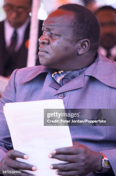 President of Uganda Idi Amin attends the funeral of former President of Kenya Jomo Kenyatta in Nairobi, Kenya on 31st August 1978.