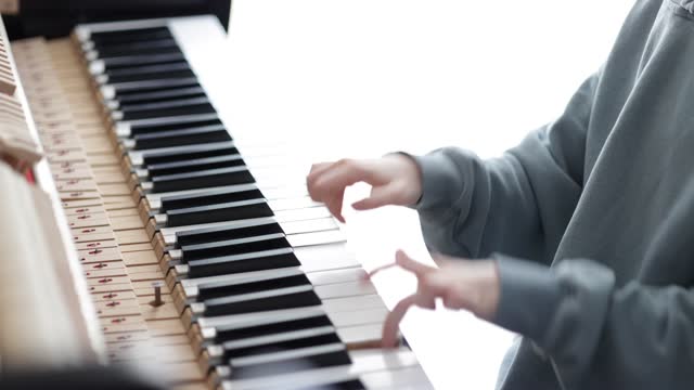 School Boy Playing Piano