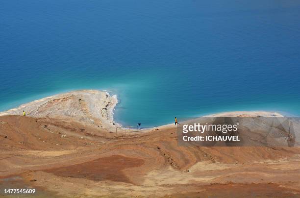 view of dead sea jordan - jordan middle east stock-fotos und bilder