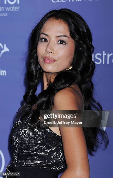 Stephanie Jacobsen arrives at the 8th Annual Australians In Film Breakthrough Awards & Benefit Dinner at InterContinental Hotel on June 27, 2012 in...