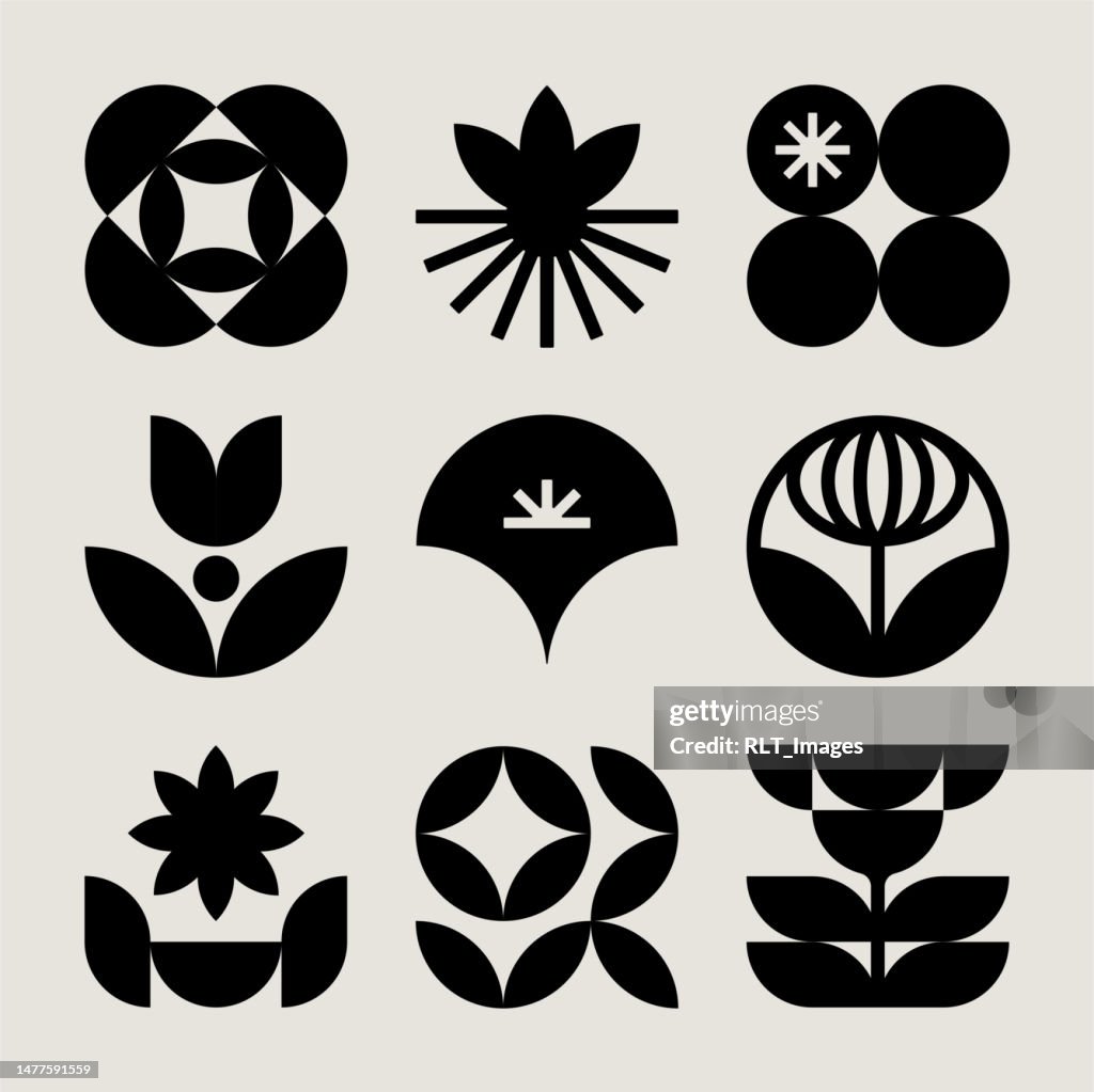 Mid-century Modern Botanical Icons