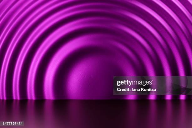 background of glossy purple and black spirals. futuristic 3d pattern. - purple lilac stock pictures, royalty-free photos & images